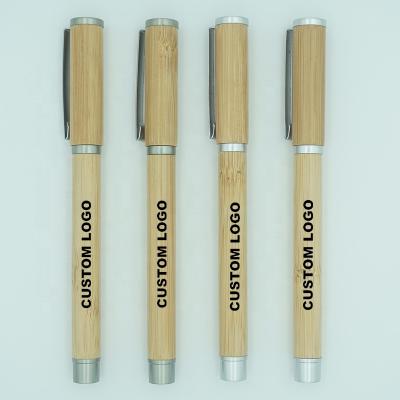 China Business Normal Gift Promotional Eco-Friendly Roller Bamboo Wooden Ball Pen With Printed Logo for sale