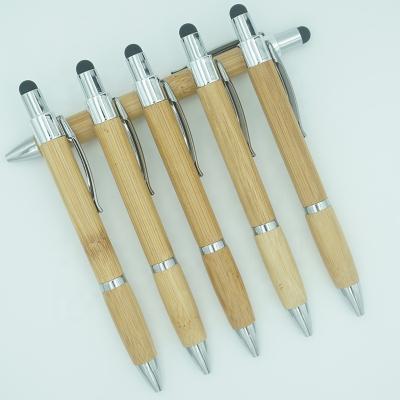 China Normal Gift Promotional Eco-Friendly Wooden Stylus Business Bamboo Ball Pen With Custom Logo Printed for sale