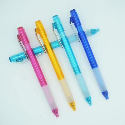 China Promotional Pen Barrel New Design Translucent Colored with Metal Clip and White Rubber Handle Office and School Gel Ink Pen for sale