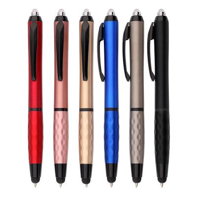 China Promotional Pen Luxury Flashlight 3 in 1 Personalized Stylus Tip Soft Twist Manifestation Writing Laser Light Pencil for sale