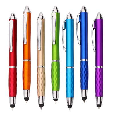 China Promotional Multifunctional Novelty Stylus Logo Stationery Customized Luminous Pencil Pen For Gift With Soft Pen for sale