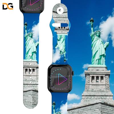 China Custom Logo Design Support Sublimation Wristband Watch Fanshion OEM ODM Silicone Apple Apple Smart Watch Band Customization Customization for sale