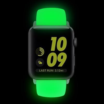 China Flexible watch strap 41mm 45mm iwath band luminous silicone apple watch bands for sale