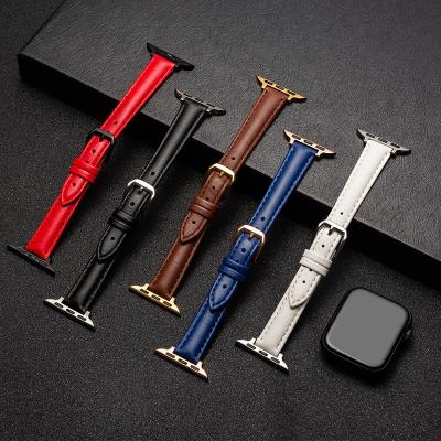 China Apple Watch Band Leather Leather For iPhone 6 iwatch series 7 Genuine Leather Apple Watch Strap 41mm 45mm for sale