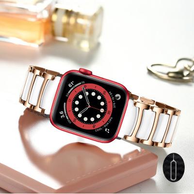 China For Shopify Hot Sale 42mm 38mm 44mm Stainless Steel Ceramic Band Apple Watch Luxury 40mm Apple Watch Strap Apple Watch Band for sale