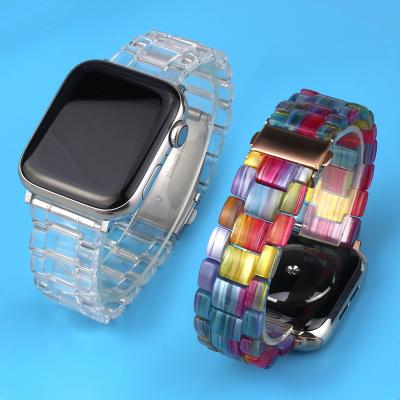 China Flexible FOR Apple Watch Band Resin Straps t500 HW26 W26 T55 Smartwatch Apple Watch Strap Se 7 6 for sale