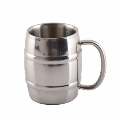 China Durable Portable Double Wall Cup Stainless Steel Cup Holder Tea Coffee Beer Mug With Handle for sale