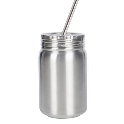 China Custom Viable Children's Double-Layer Stainless Steel Vacuum Insulation Mason Mug Gift Straw Water Cup for sale