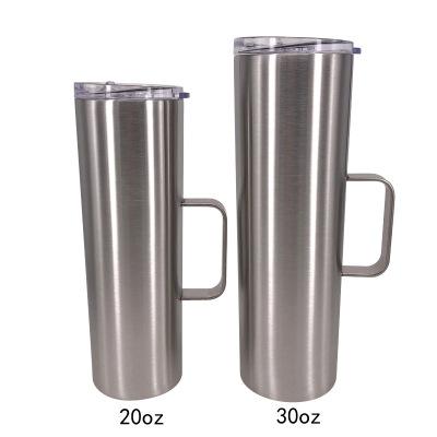 China 20oz 30oz Cylindrical Double-Layer Stainless Steel Vacuum Insulation Cup Straight-Handle Mug for sale