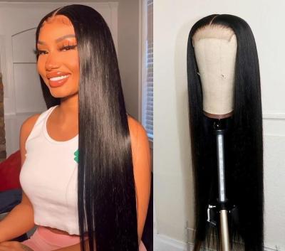 China Straight Human Lace Front Wigs, 10A Straight Grade 13x4 13x6 Silky Straight Headband 180% 250% Density Pre Plucked Indian Hair Wig for sale