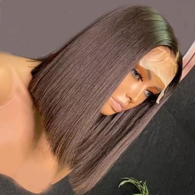 China Silky Straight Bob Cut Wigs Lace Front Hair Wigs, Brazilian Hair 13*4 Lace Front Bob Wig, Short 100% Human Hair Bob Cut Lace Front Wig for sale