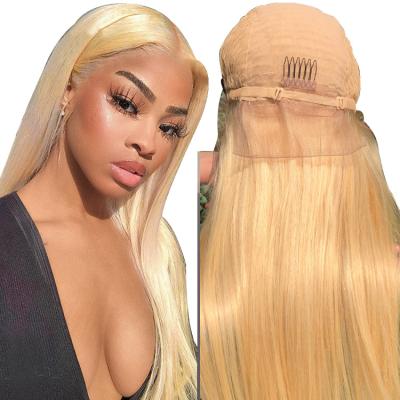 China Long 613 Wigs 100%, 613 Lace Frontal Wigs Silky Straight Virgin Human Hair Swiss Lace Front Wig Blonde Transparent Lace Front Wigs for sale