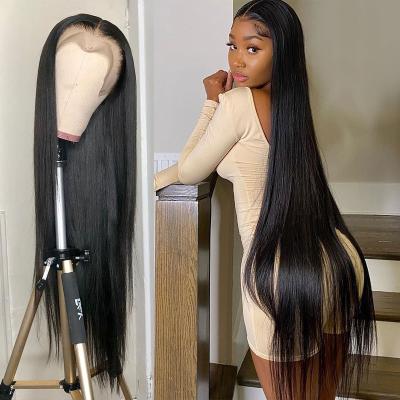 China 100% Straight Human Hair Lace Front Wig, Remy Brazilian Virgin Cuticle Aligned Wigs, Straight Body Weave Hair Wigs For Black Women for sale