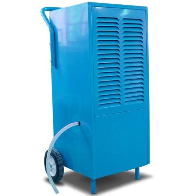 China Adjustable Humidistat 120L/D Industrial Dehumidifier Back Handle Commercial Dehumidifier With Big Wheels for sale