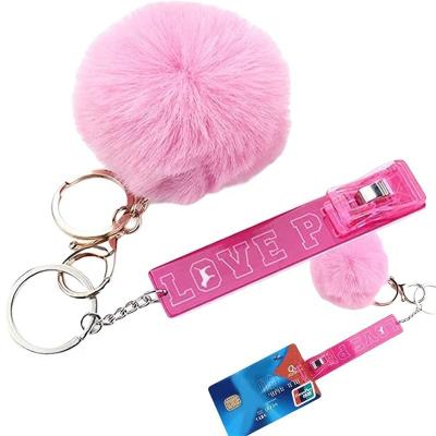 China Popular Card Grabber for ATM Card Puller Acrylic Credit Card Grabber Acrylic Keychains Tassel Nails 2022 Long Trendy Copper Pink Stripe Form 2*15cm for sale