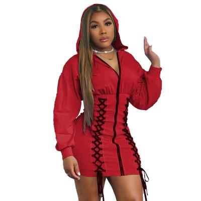 China 2022 New Arrival Breathable Sheath Long High Waist Plus Size Shorts Bodycon Woman Dress Hoodie for sale