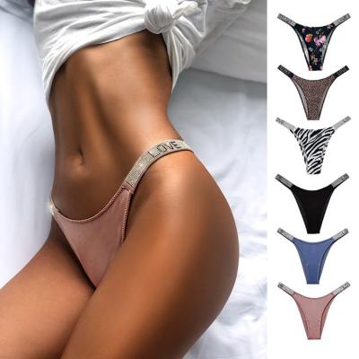 China Other Women Underwear Sexy Rhinestone Fitness Exercise Hip Lifting Low Waist Briefs Women Panties for sale