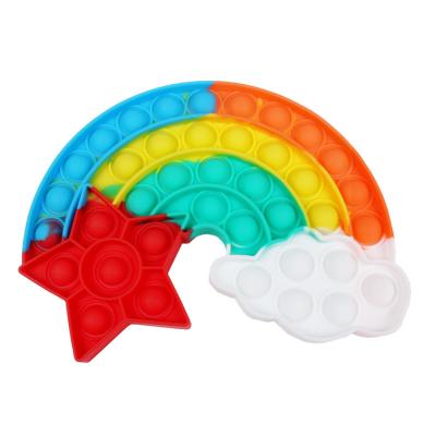 China Wholesale Silicone Kids Toys Push Noise Bubbles Stir Sensory Wiggle Person Toy Rainbow Color Decompression Toys for sale