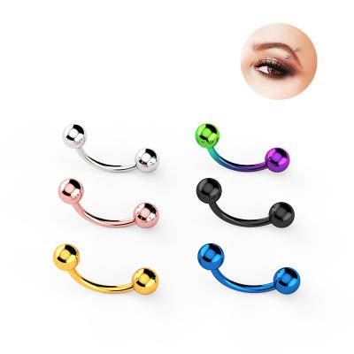 China High Quality Hiphop 4 Colors G23 16G Piercing Titanium Curved Ring Eyebrow Ring Helix Piercing Body Jewelry Multi Use Barbell for sale