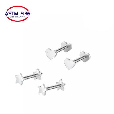 China Cute A Pairs ASTM F136 Titanium Earring Belly Rings Nose Ring Navel Rings Tragus Jewelry Fashion Body Piercing Piercing for sale