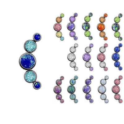 China Cute popular earring ASTM F136 titanium with stud colorful body gemstone goth piercing earrings shape jewelry piercing piercing for sale