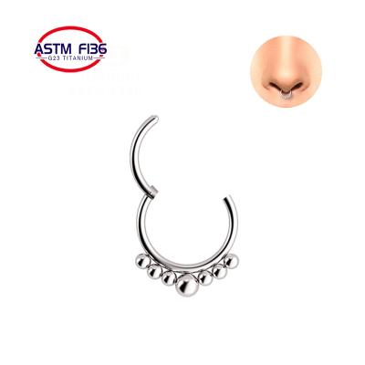 China Wholesale Fashion Nose Rings Fashion Titanium Body Jewelry Hiphop G23 ASTM F136 Circle Piercing Titanium Body Jewelry for sale