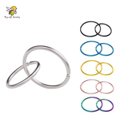 China Wholesale CLASSIC 20G Plated Titanium Belly Button Ring Earring Fashion Jewelry ASTM F136 Circle Hook Hoop Nose Piercing for sale