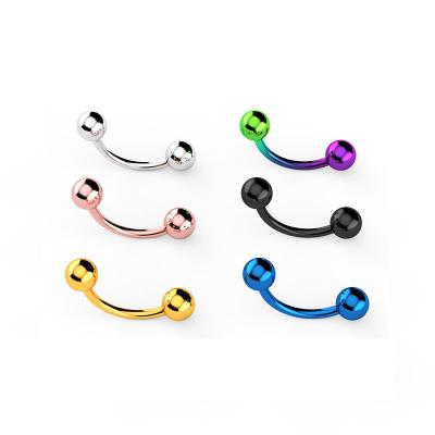 China Hiphop High Quality 4 Colors 316l Ring 16G Stainless Steel Curved Ring Eyebrow Ring Helix Piercing Body Jewelry Multi Use Barbell for sale