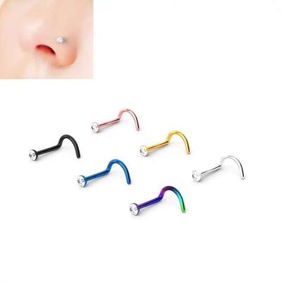 China Hiphop 316L Stainless Steel Jewelry Fashion Nose Zircon Piercing Nose Rings Nose Piercing Wholesale Jewelry for sale