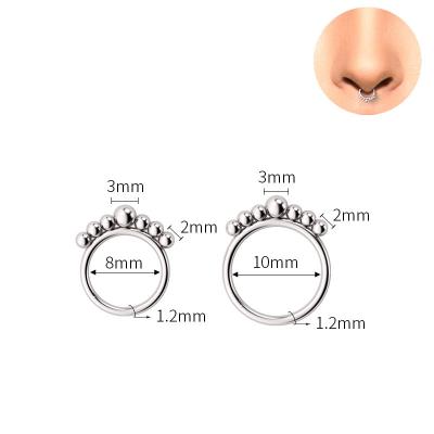 China Wholesale Hiphop 316L Stainless Steel Septum Nose Rings Body Fashion Nose Piercing Jewelry for sale