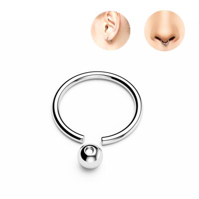 China Wholesale Hiphop 316L Stainless Steel Nose Rings Waterproof Nose Fashion Circle Piercing Jewelry for sale