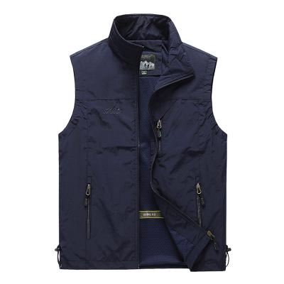 China Custom Logo Sweater Vest Anti-Wrinkle Solid Color Men Photography Fishing Vest Quick Dry Vest for sale