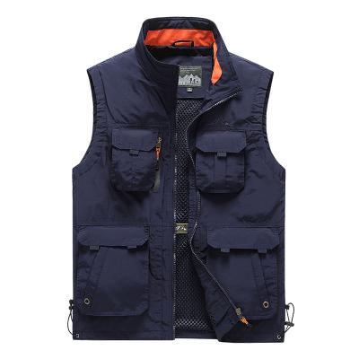 China Anti-wrinkle Men's Vest Casual Multi-pocket Photographer Fishing Jackets 5XL Vest Travel Outdoor Clothes for sale