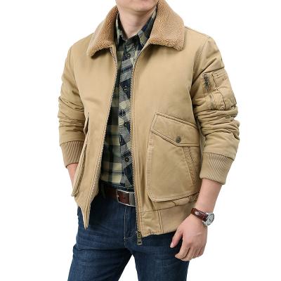 China Winter Breathable Hot Sale Coat Washed Vintage Casual Men's Cotton Plush Lapel Jacket Jacket for sale