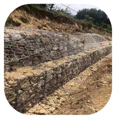 China 2 x 1 x 1 m heavy duty galvanized gabion wire mesh box 80 x 100 mm gabion basket for flood control project for sale