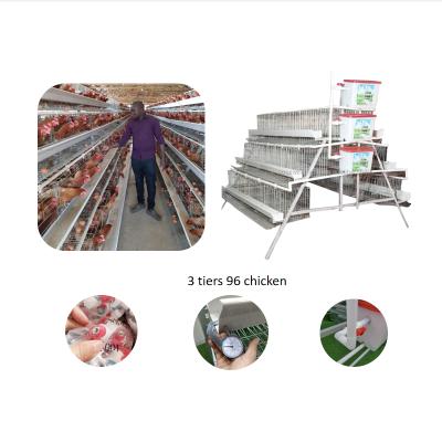 China Semi-automatic chicken farms layer egg chicken cage poultry farm design for laying hen animal battery installation in Kenya for sale