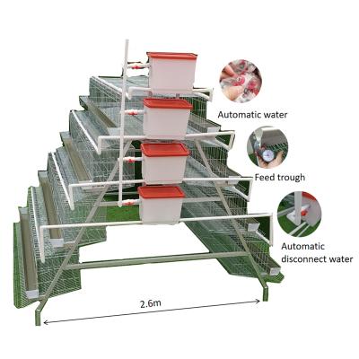 China Chicken farms Kenya three row 96/128 chicken layer egg cage for poultry farm for sale