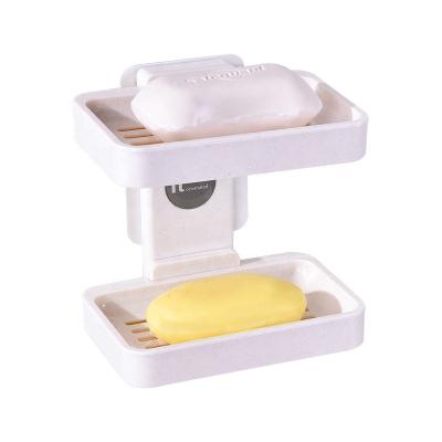 China Removable Wall Mounted Plastic Home Bathroom Suction Soap Box Dispensing Dish for sale