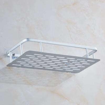 China Bathroom Purposed Storage Rack Single Row Aluminum Shower Trolley With Suction Cup For Bathroom for sale