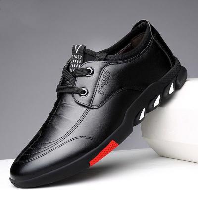 China Flat cheap Light Weight formal black jogging walking driver lace-up men's leather casual new style loafer shoes men for sale