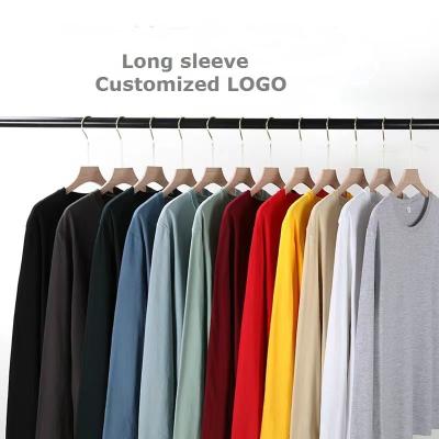 China QUICK DRY Custom logo long sleeve t shirt high quality 100% Cotton t shirt for men long sleeve Casual blank long sleeve t shirt men for sale