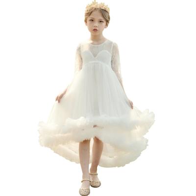 China A line cotton cute elegant floral party baby girl birthday white wedding dress for girls for sale