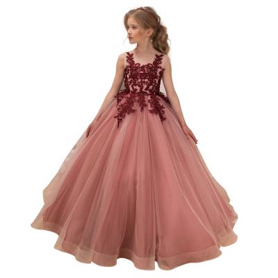 China Competitive Price Sleeveless High Standard Kids Eco - Friendly Dresses Wedding Birthday Party Flower Girl for sale