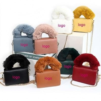 China New York High Quality Fur Ladies Purse and Purse Ny Fur Purses for Women Small Mini Luxury Famous Brand Purse Handbags for sale