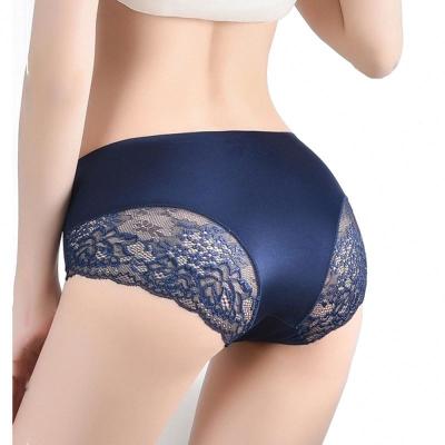 China Anti-Static Satin Ice Silk Ladies Underwear Women Briefs Women's Underwear Seamless Women's Lace Panties Panties for sale