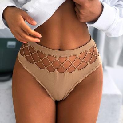 China Mesh Thong Hip Hip Waist Comfortable Large Size Comfortable Women's Underwear Breathable Panties for sale