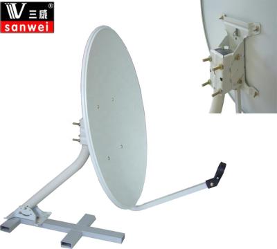 China Steel Ku Band 65cm Rolled Edge Satellite Dish Offset Antenna For Filipino for sale