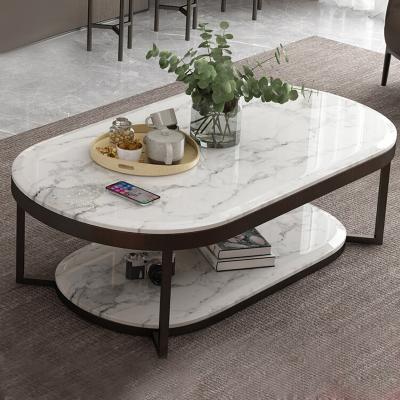 China Nordic Simple And Elegant Modern Marble Table Oval Coffee Table Round Table Tables Chairs TV Cabinet Living Room Home Furniture for sale