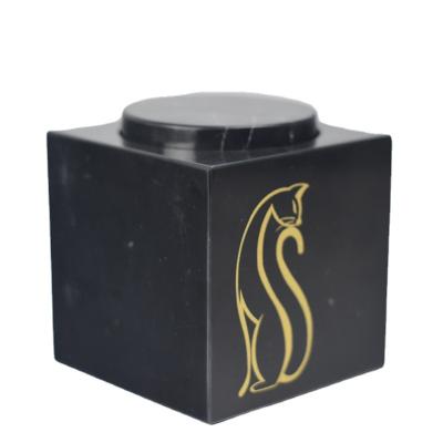 China Ash Storage Decorative Design Natural Stone Finish Modern Marble Cremation Urns Indoor Urns for sale