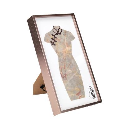 China Classical Home Decoration Picture Frame Painting China Cheongsam Holiday Party Gift High-end Stone Crafts for sale